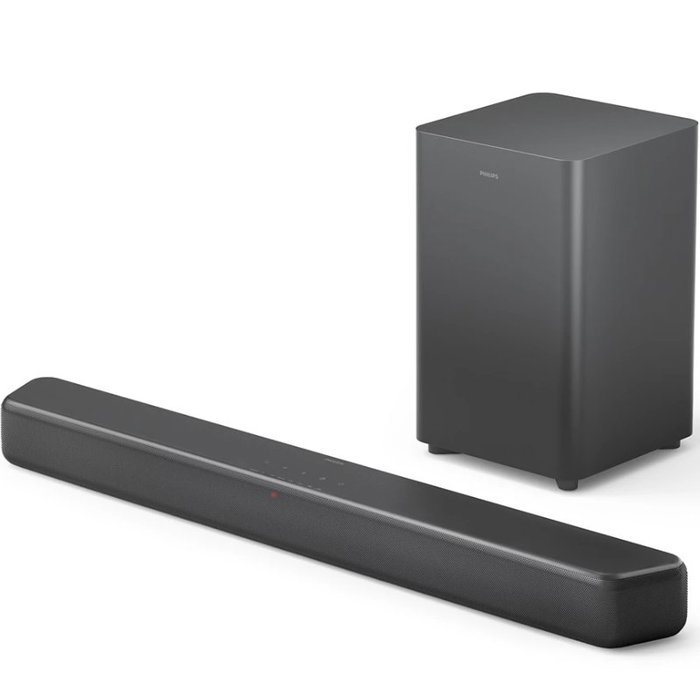 Philips Barra de Sonido TAB5309/10 de 2.1 canales con Subwoofer Inalámbrico, Gris